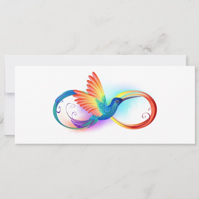 Invitation Colibri arc-en-ciel avec symbole Infinity (Devant)