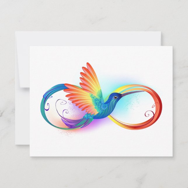 Invitation Colibri arc-en-ciel avec symbole Infinity (Devant)