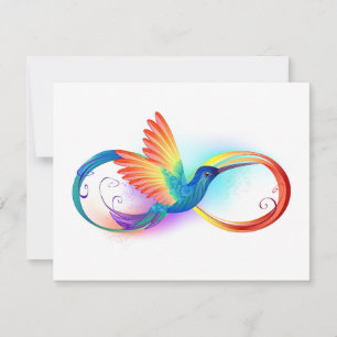 Invitation Colibri arc-en-ciel avec symbole Infinity