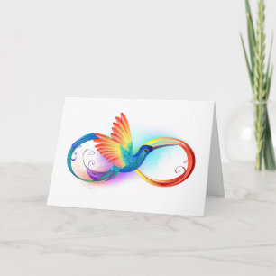 Invitation Colibri arc-en-ciel avec symbole Infinity