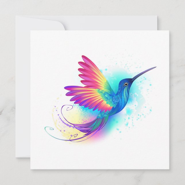 Invitation Colibri arc-en-ciel exotique (Devant)