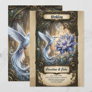 Invitation Colibri enchanté & Fleur de Lune.