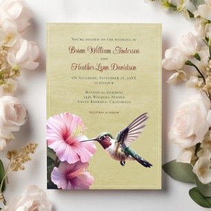 Invitation Colibri et Mariage d'Hibiscus   Jaune