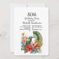 Colibri floral tropical 80e anniversaire