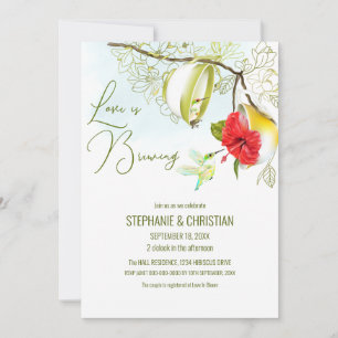Invitation Colibri Tasse de Thé Floral