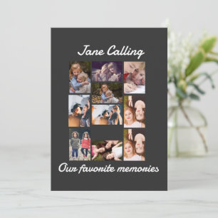 Invitation Collage de 10 photos d'amis modernes personnalisés