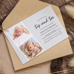 Invitation Collage de bande de photo moderne   Boire et voir 