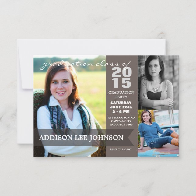 Invitation Collage de bannières classiques à la cérémonie de  (Devant)