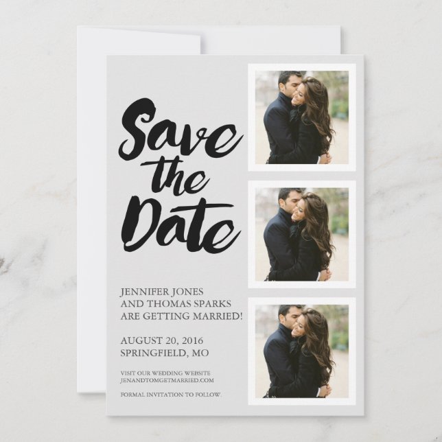 Invitation Collage de mise en conserve de date | MARIAGES (Devant)