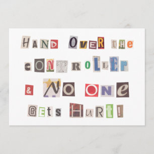 Invitation Collage de note de rançon du contrôleur