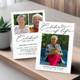 Invitation Collage De Photo Moderne Célébration De La Vie
