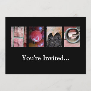 Invitation Collage de photographies alphabétiques, lettre per