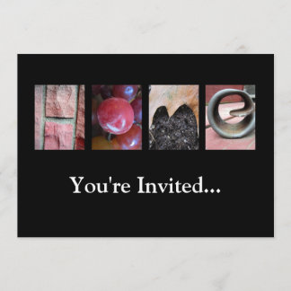 Invitation Collage de photographies alphabétiques, lettre per