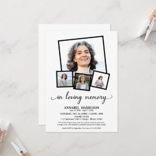 Invitation Collage de photos dans Loving Memory Fête de la vi