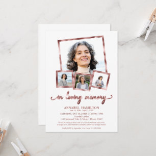 Invitation Collage de photos dans Loving Memory Fête de la vi