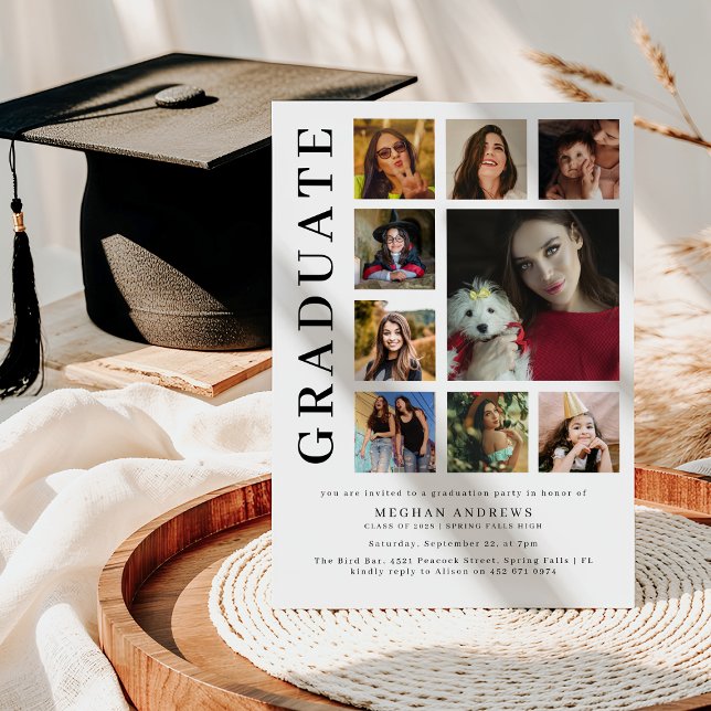 Invitation Collage de photos de fin d'études (Créateur téléchargé)