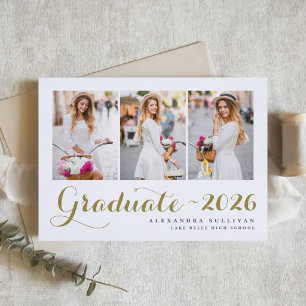 Invitation Collage de photos de la promotion d'or 2026 pour l