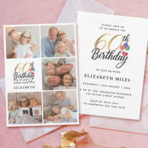 Collage de photos pour les 60 ans avec typographie