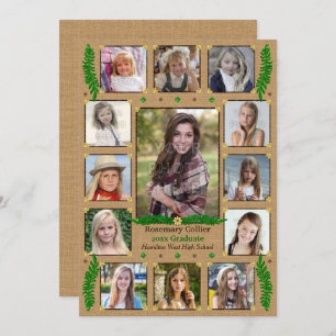 Invitation Collage de photos rustique du lycée