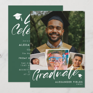 Invitation Collage d'images vert moderne