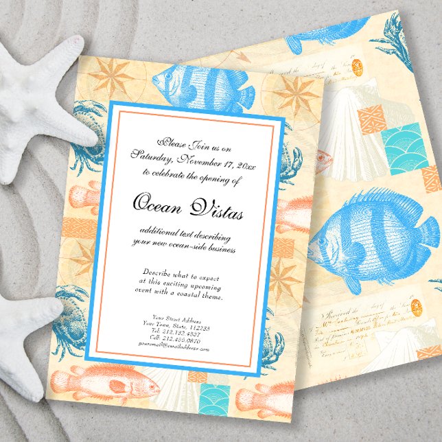 Invitation Collage élégant de poissons et de fruits de mer de (Créateur téléchargé)