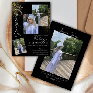 Invitation Collage Faux Parties scintillant College Lycée