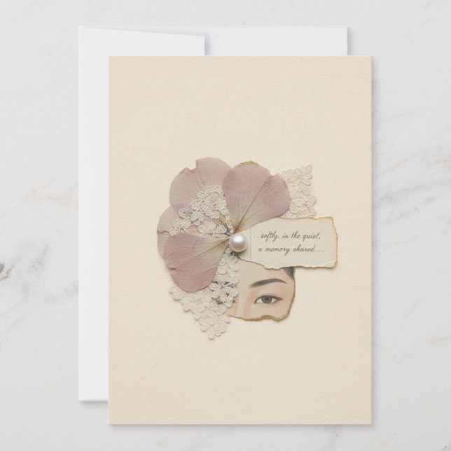Invitation Collage floral élégant & Ukiyoe (Devant)