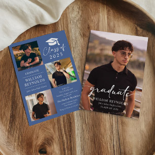 Invitation Collage photo 4 écriture moderne Fête de fin d'étu