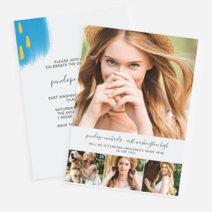 Invitation Collage photo branché et coups de fouet fête de gr