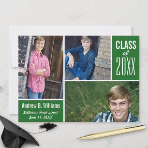 Invitation Collage photo de la Graduation moderne Classe 20XX
