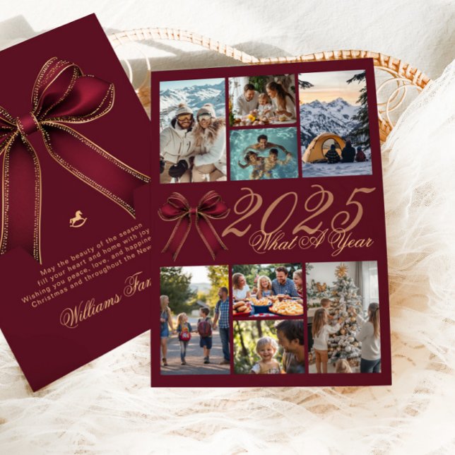 Invitation Collage photo de l'année Noël Arc Fêtes (Créateur téléchargé)