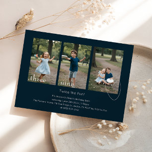 Invitation Collage photo d'enfants Fête d'anniversaire commun