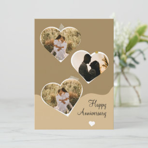 Invitation Collage photo minimaliste Brown