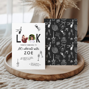 Invitation Collage photo moderne amusant à la main Anniversai