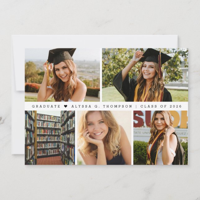 Invitation Collage Photo Moderne Diplômé Promotion 2026 (Devant)