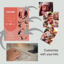 Collage photo personnalisé 1er anniversaire Invita