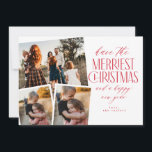 Invitation Collage photo rouge et blanc Noël le plus joli<br><div class="desc">Répandez la fête avec notre carte de Noël personnalisée avec un collage photo festif! Cet élégant design présente trois de vos photos préférées encadrées dans un jeu de couleurs classique rouge et blanc. Idéal pour partager des souvenirs spéciaux en famille et entre amis, cette carte allie style moderne et atmosphère...</div>