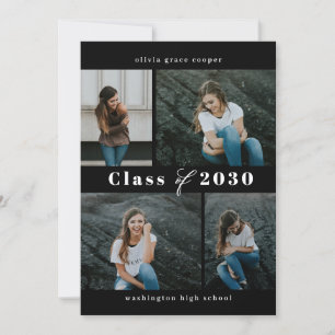 Invitation Collage Raffiné ÉDIBLE COULEUR Graduation Invitati