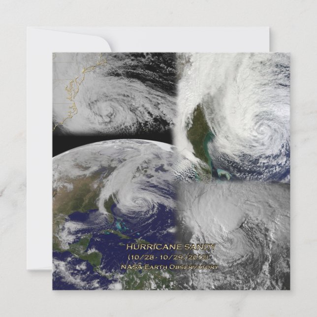 Invitation Collage satellite Vue de l'ouragan Sandy (Devant)
