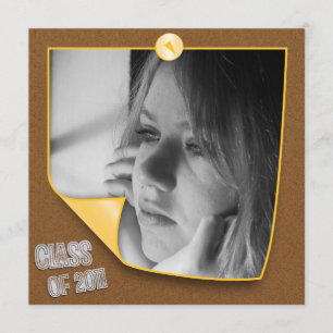 Invitation collante personnalisée d'obtention du