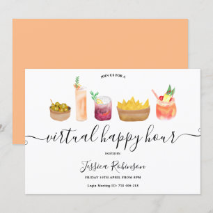 Invitation Collations cocktails aquarelle heures heureuses vi