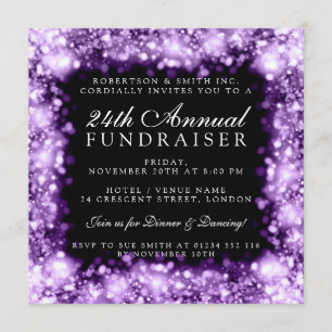 Invitation Collecte de fonds de l'entreprise Gala Party Purpl