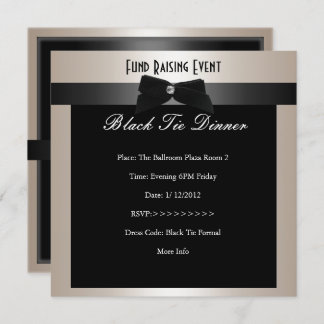 Invitation Collecte de fonds Formal Black Cravate