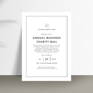Invitation Collecte de fonds minimaliste White Business Party