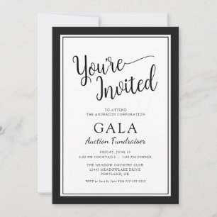 Invitation Collecte de fonds par enchères de gala Entreprise