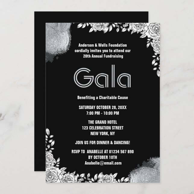Invitation Collecte de fonds pour le gala officiel de l'entre (Devant / Derrière)