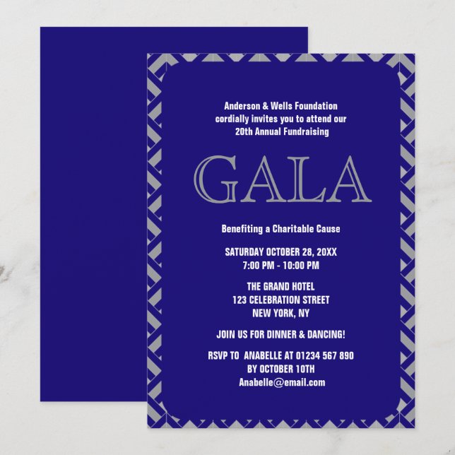 Invitation Collecte de fonds pour le gala officiel de l'entre (Devant / Derrière)