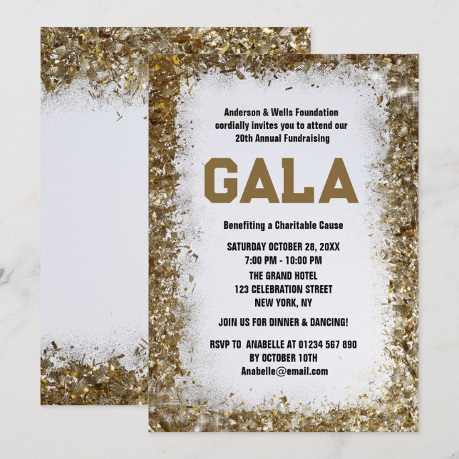 Invitation Collecte de fonds pour le gala officiel de l'entre (Devant / Derrière)