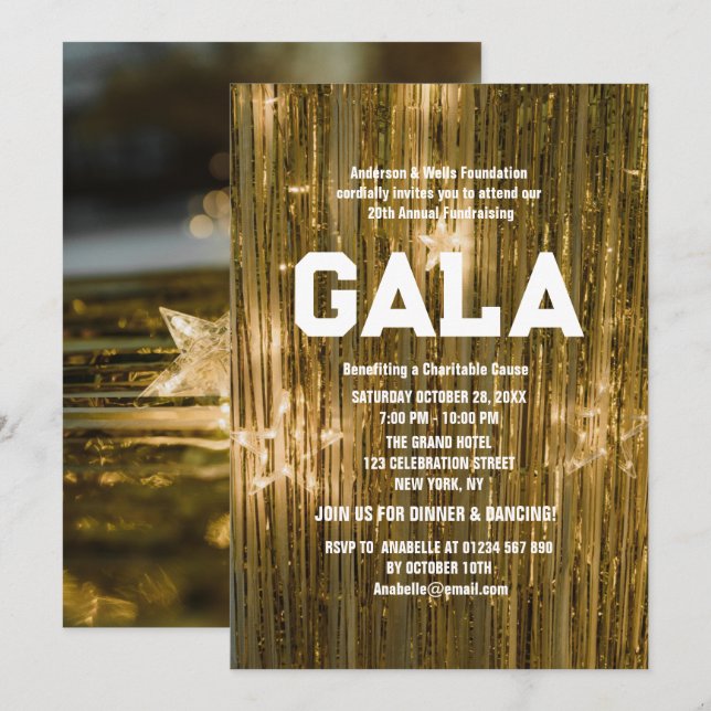 Invitation Collecte de fonds pour le gala officiel de l'entre (Devant / Derrière)