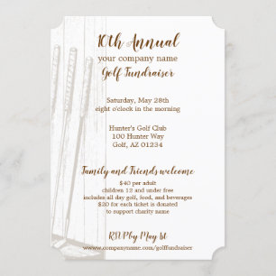 Invitation Collecte de fonds Vintage Antique Brown & White Go